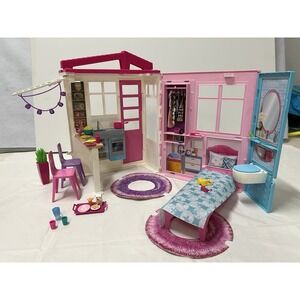 Barbie Furnished Close & Go House with Themed Accessories Barbie Playhouse
